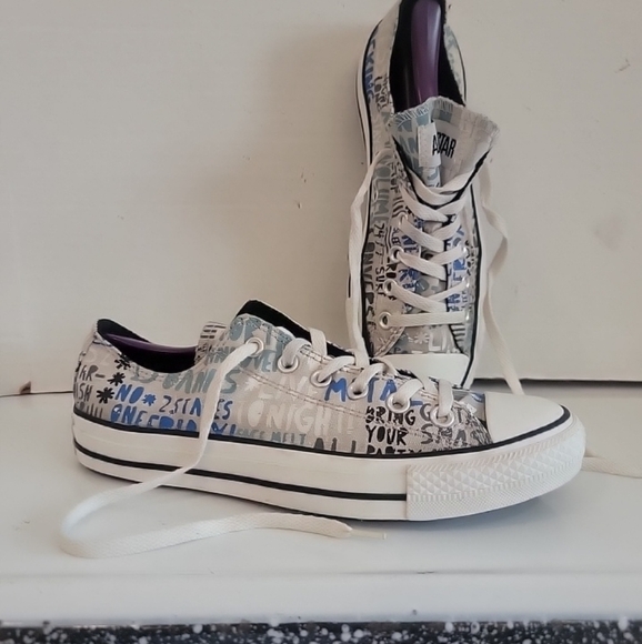 MINT - CONVERSE ALL STAR RARE SNEAKERS - 2010 LIVE ROCK MUSIC PRINT‎ - Picture 1 of 5